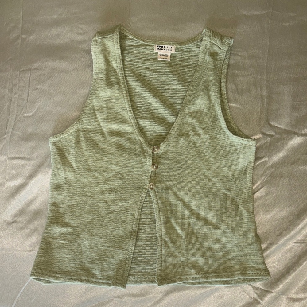 Billabong Mint Green Ribbed Tank Top